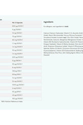 Myprotein Vegan A-Z Multivitamin supplement facts and ingredients list on packaging.